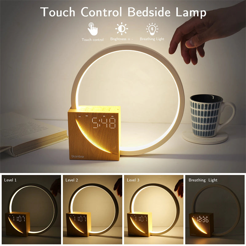 CalmGlow – Touch Control Bedside Lamp with Natural Sounds & Alarm Clock